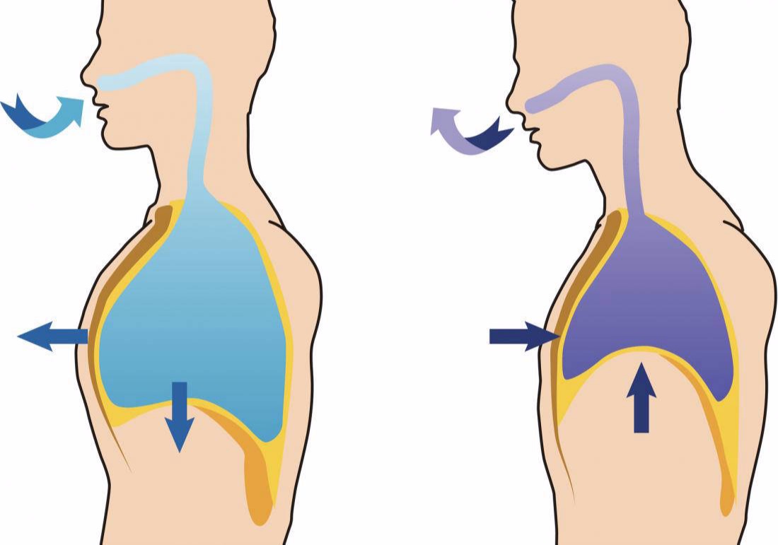 Processo della respirazione diaframmatica