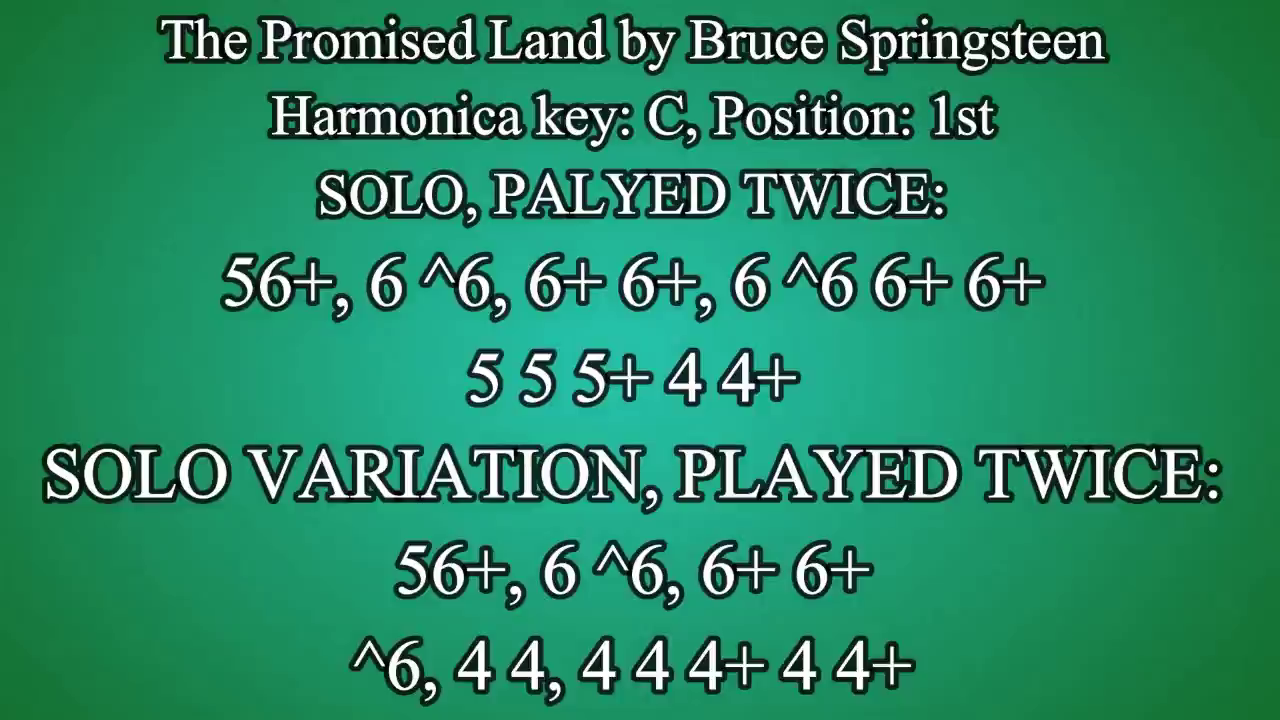 Tabs per armonica: Bruce Springsteen The promise land - parte 1