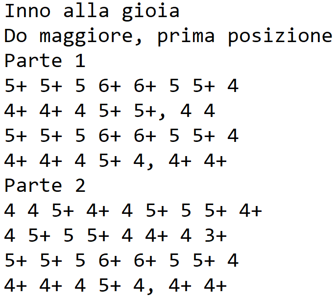 tablatura inno alla gioia per armonica
