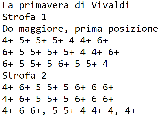 tablatura per armonica: la primavera di vivaldi