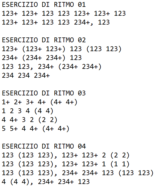 Tabs per armonica: RITMI BASE