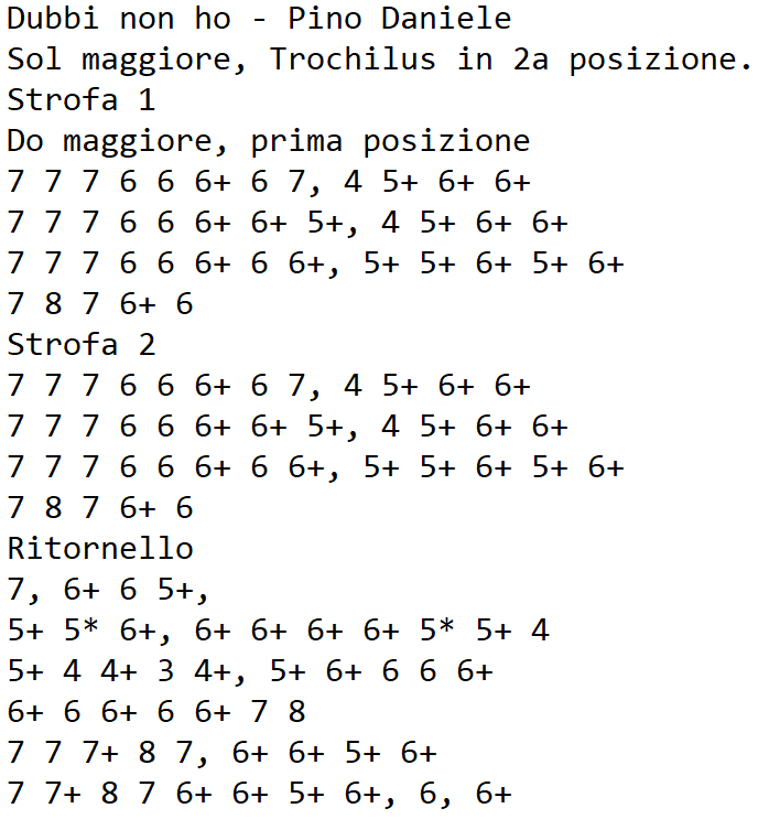 Tabs per armonica: dubbi non ho di Pino Daniele